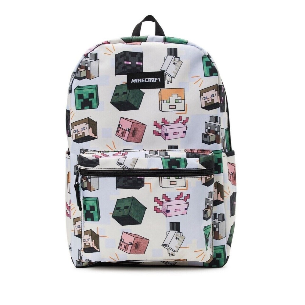 Minecraft Creeper 17" All Over Print School Backpack Multicolor School Bag NWT